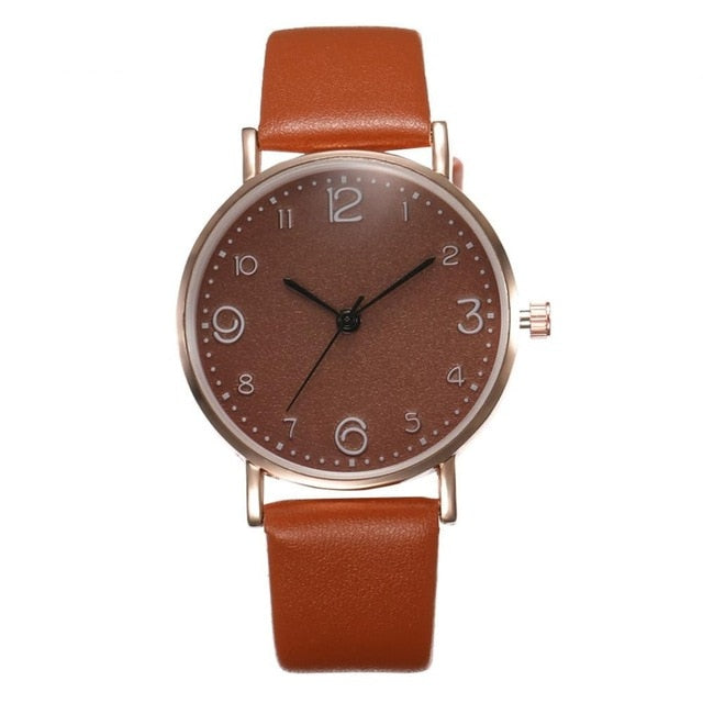 Leather Band Analog Quartz WristWatch