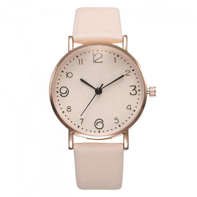 Leather Band Analog Quartz WristWatch